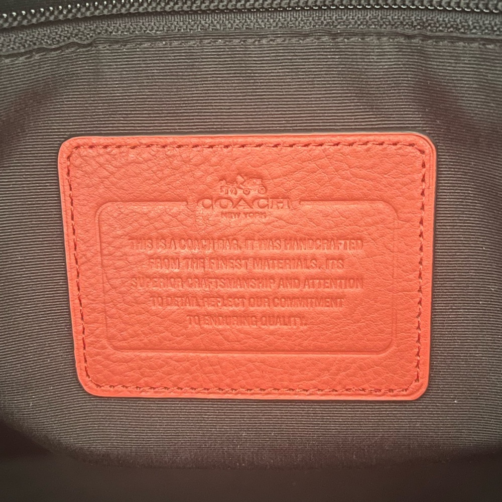 Authentic Coach Briefcase - F71561 Hudson Commuter in Leather-Coral - Picture 4 of 5